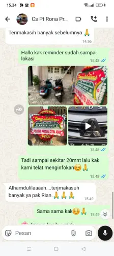 Testimonial Papan Bunga anjun